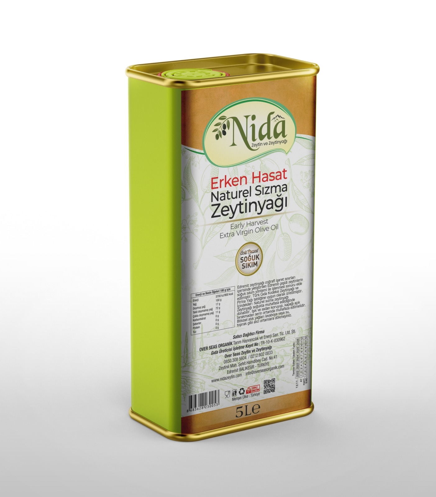 Erken Hasat Naturel Sızma Zeytinyağı 5lt